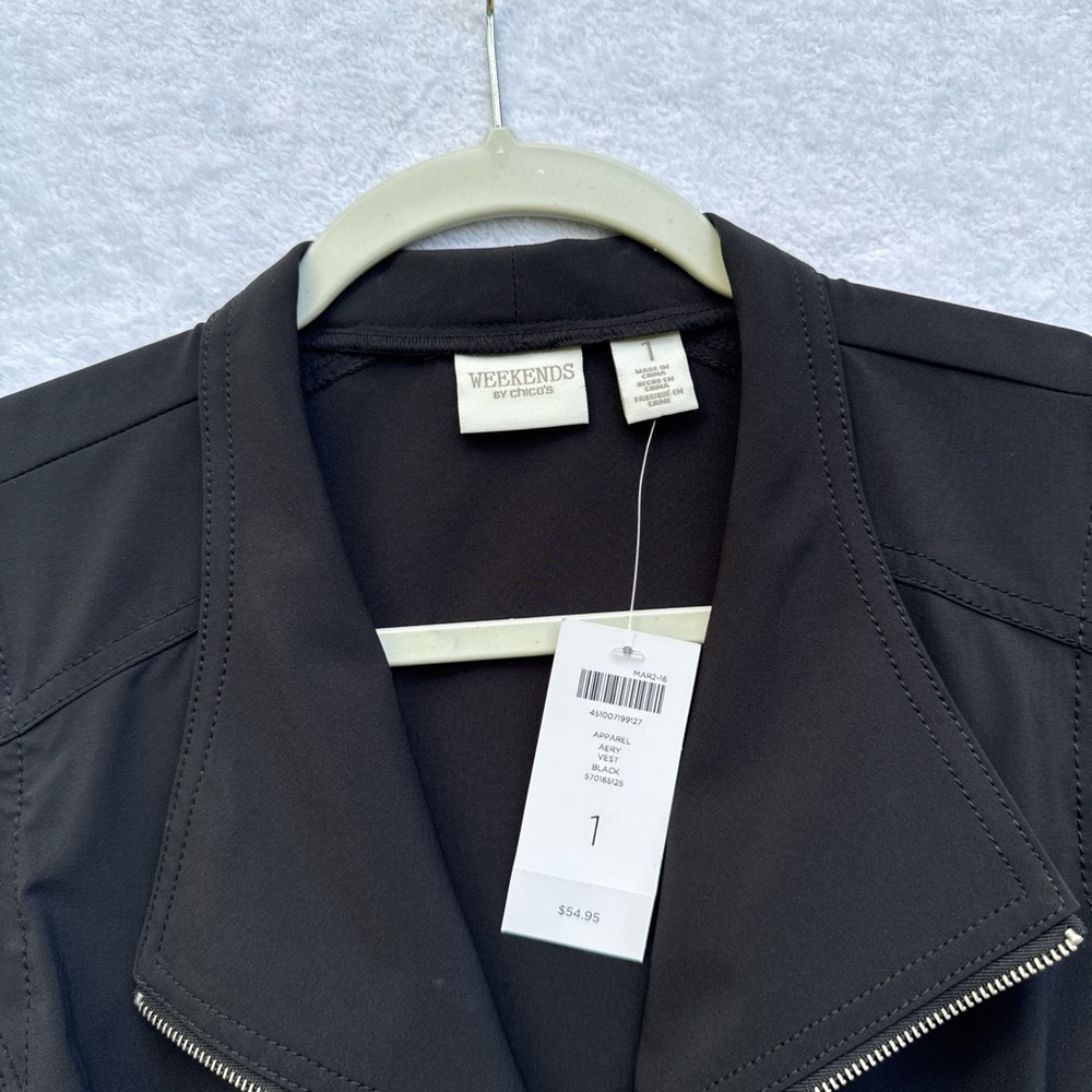 NEW WEEKENDS BY CHICO’S women’s black color size 1 zipper closure - Picture 2 of 9
